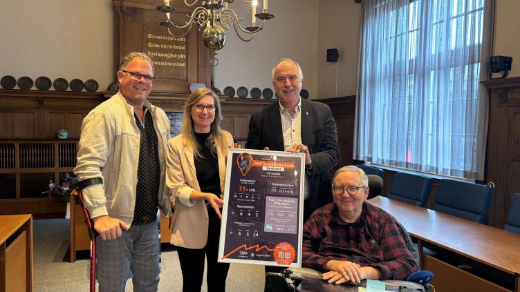 Wethouder Bluijs krijgt overzicht toegankelijke route overhandigd