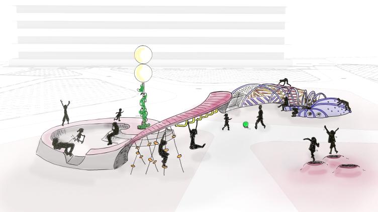 Een tekening van het Schelp-ontwerp