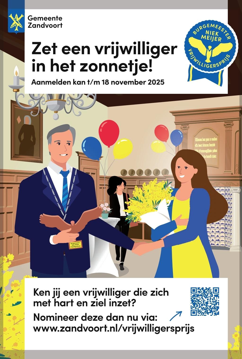 Advertentie met oproep om vrijwlligers te nomineren
