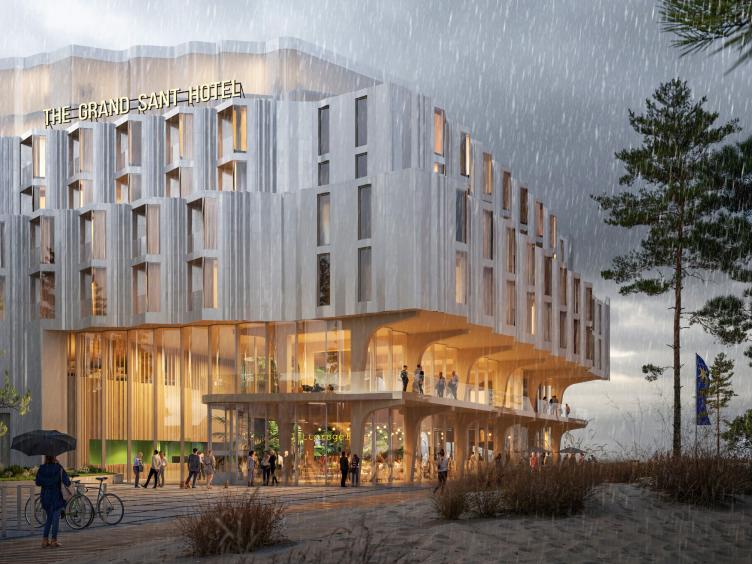 Impressie van het nieuwe hotel op het Badhuisplein