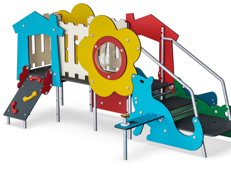 Een speelhuisje in de vorm van een droomkasteel