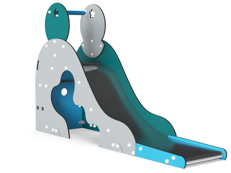 Glijbaan die eruit ziet als een grot