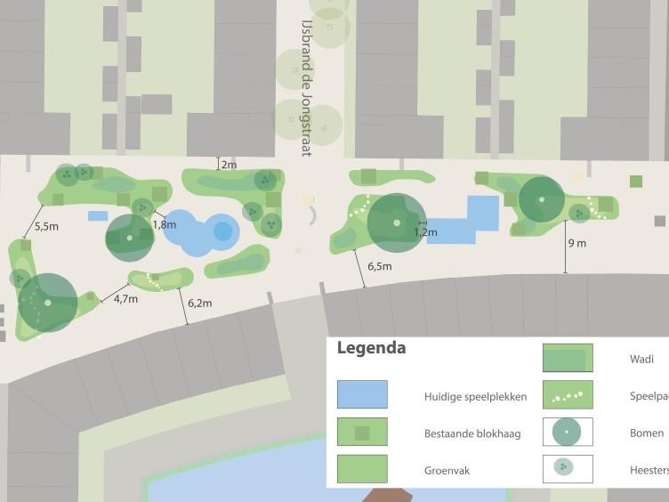 Plattegrond van ontwerp 2 voor het Verzetsplein