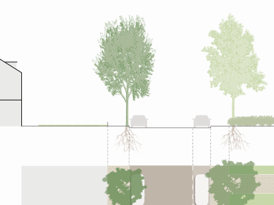Doorsnede Keesomstraat AA bestaande situatie