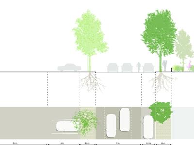 Doorsnede Celsiusstraat AA bestaande situatie