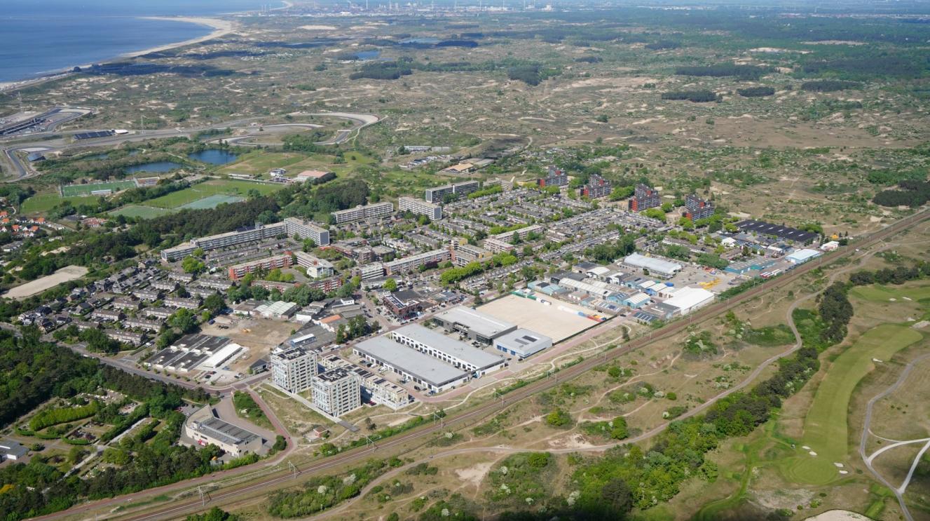 Luchtfoto van omgeving Curiestraat