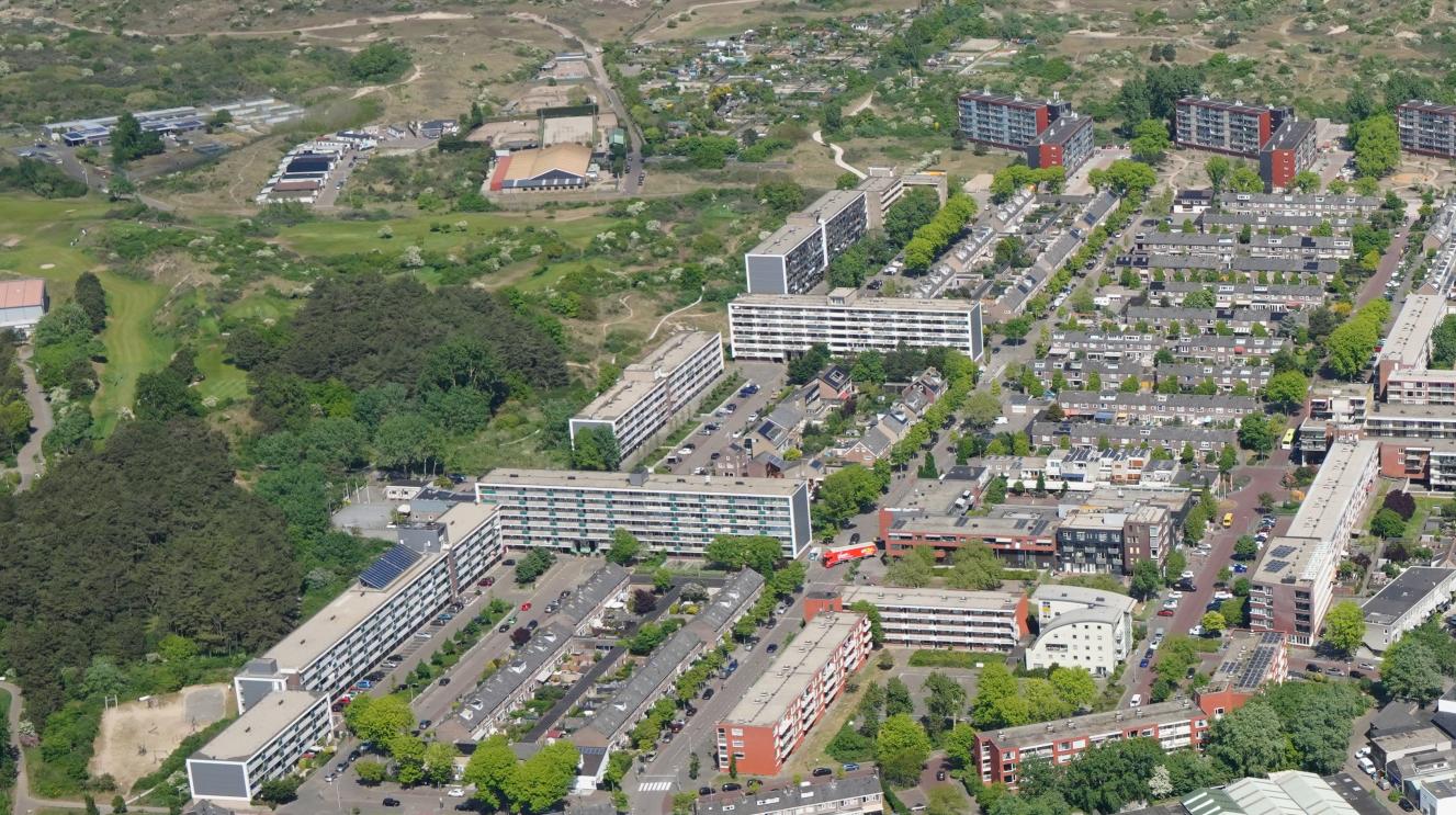 Luchtfoto van de Lorentzstraat